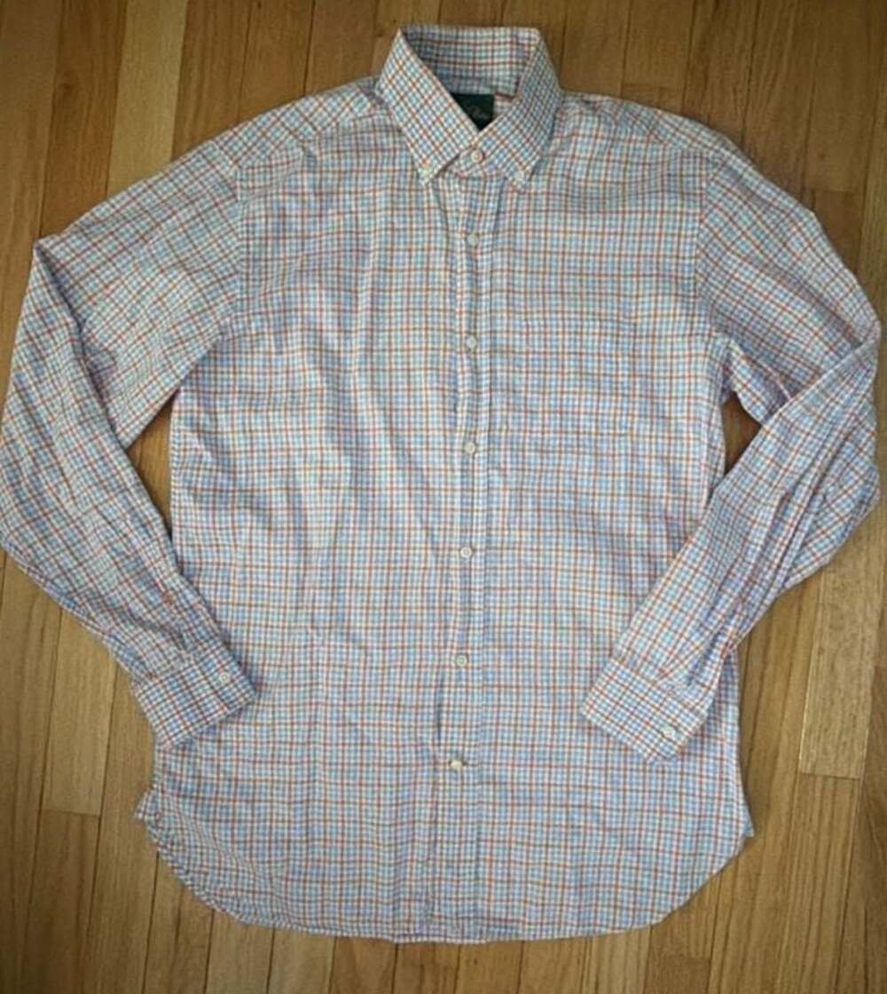 Alan Paine Men's Medium Long Sleeve Plaid Check Button Down Casual Shirt